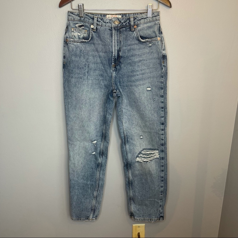 Free People, We the Free Dakota High Rise Straight Jeans, Distressed, Size 28 - Picture 3 of 14